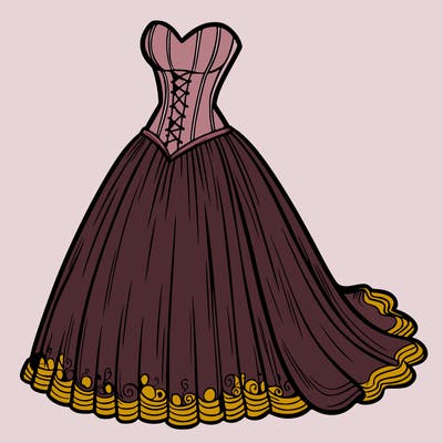 wedding dress-corset and a long and flowy skirt