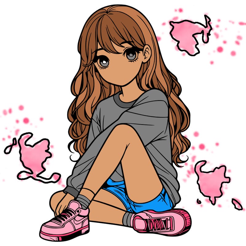 girl sitting realistic