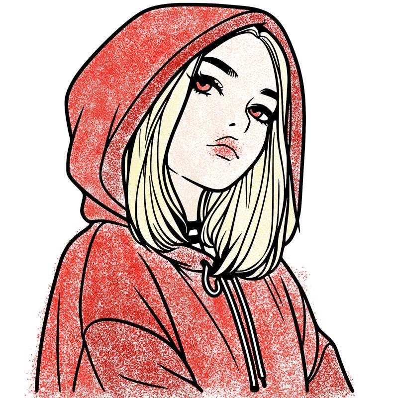 a realistic girl in a hoodie