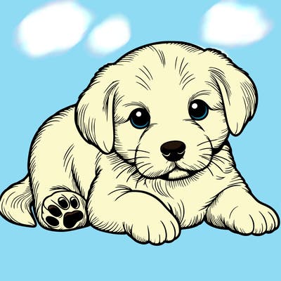 a cute realistic puppy