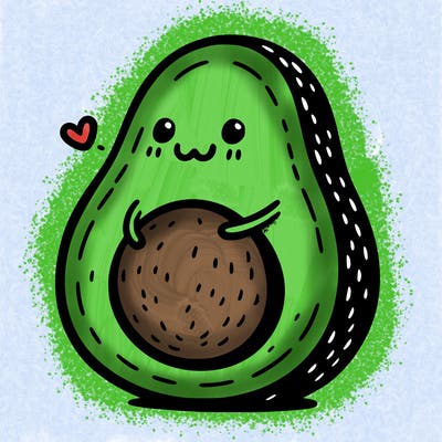 an avocado hugging an avocado