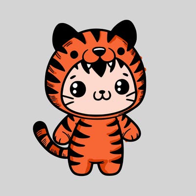 cute kitty in a scary tiger costume