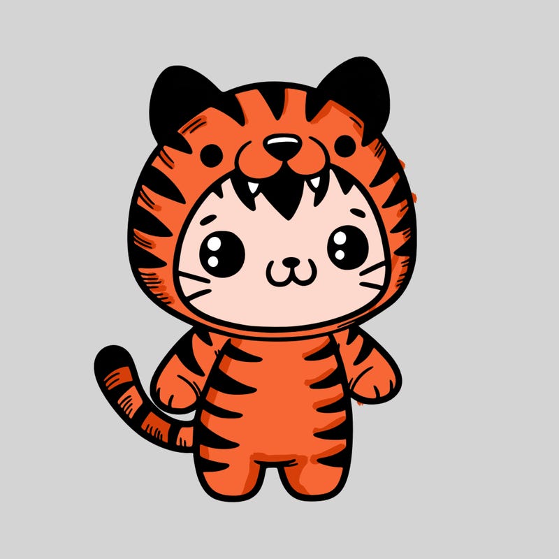 cute kitty in a scary tiger costume