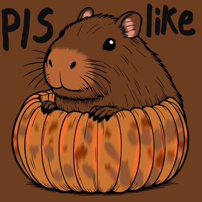 capybara in a pumpkin
