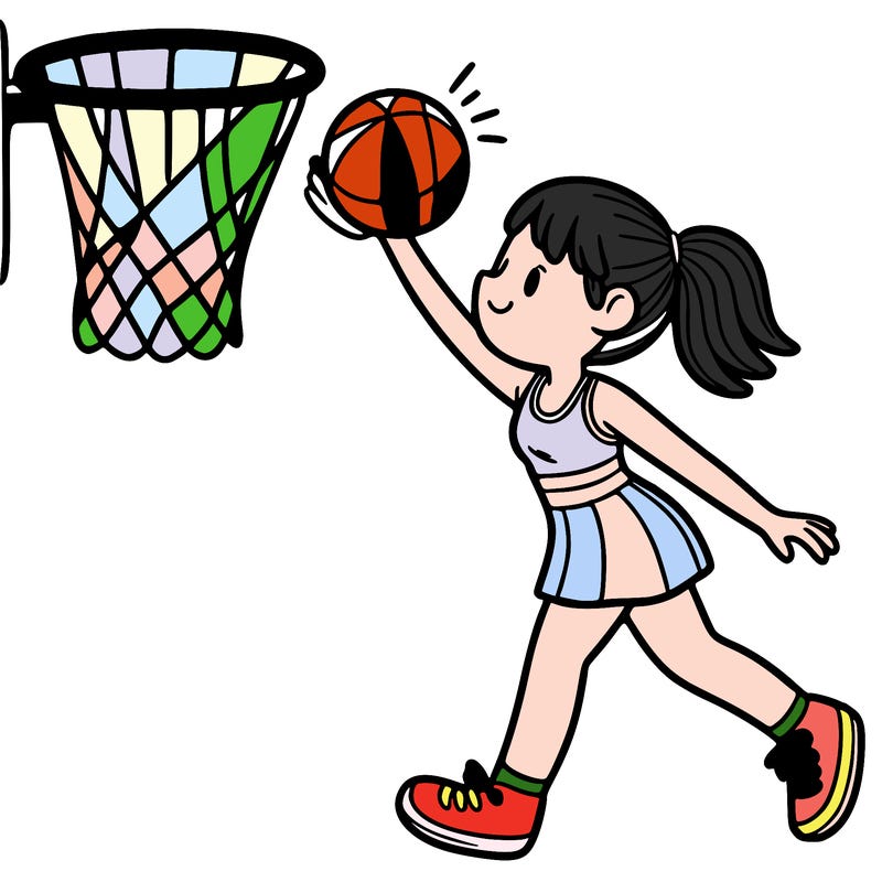 a netballer shooting a hoop