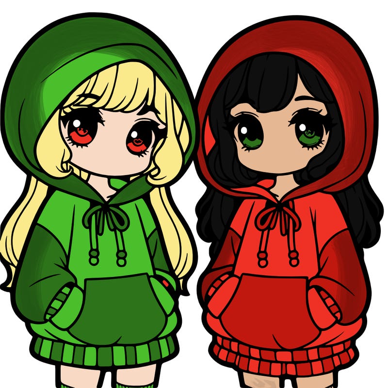 girls with a cute over sized hoodie