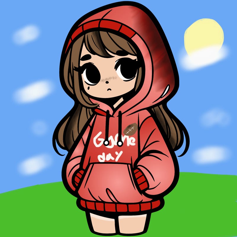 girl in oversized hoodie