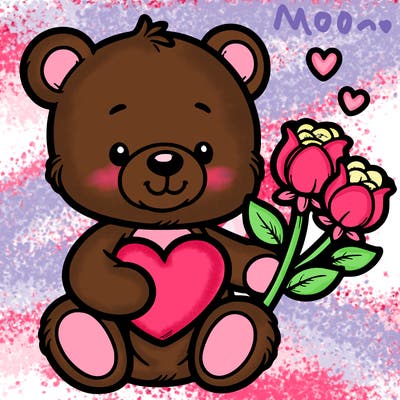 teddy bear a holding heart