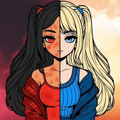 realistic girl split