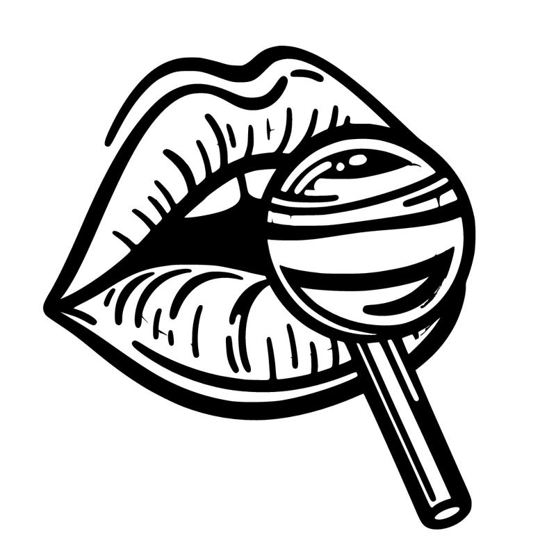lips with lolipop