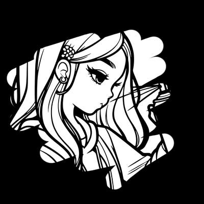 a realistic girl spray painting