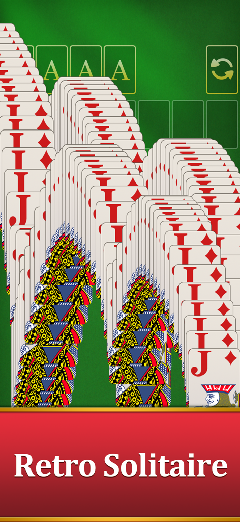 Classic Solitaire for Seniors - Classic winning card cascade animation in Retro Solitaire game for seniors