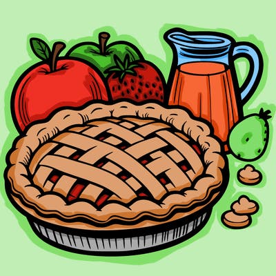 a pie of food