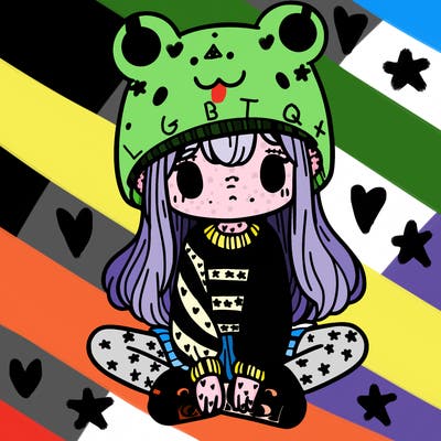 a girl wearing a frog hat and some frog socks