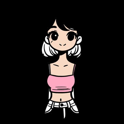 cute girl in crop top