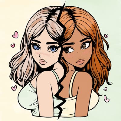 realistic girl split