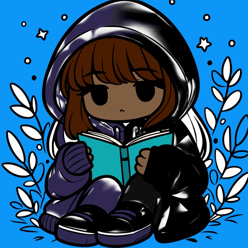 girl in oversized hoodie reading a book