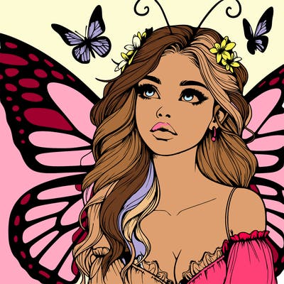 butterfly fairy realistic girl