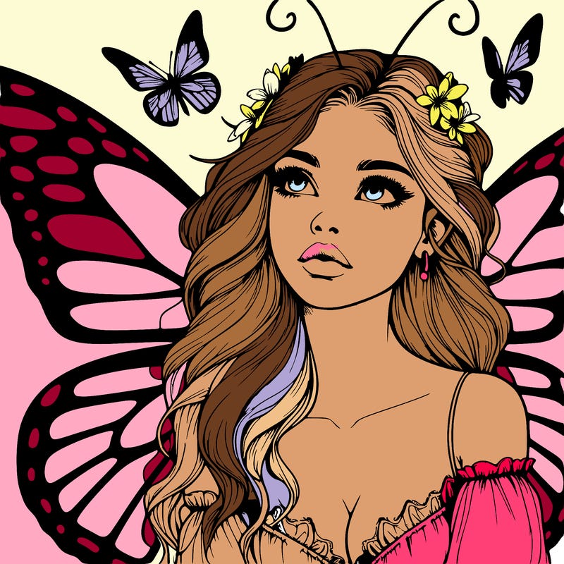 butterfly fairy realistic girl