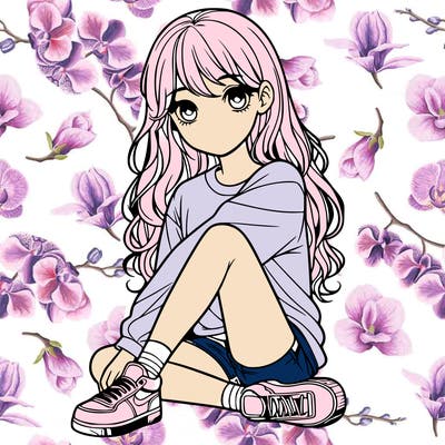 girl sitting realistic