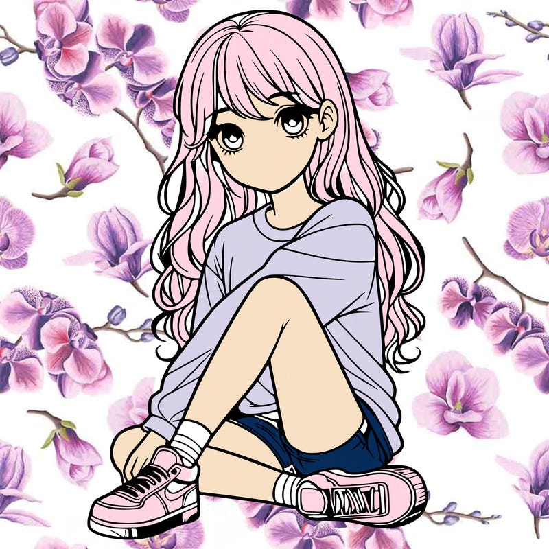 girl sitting realistic