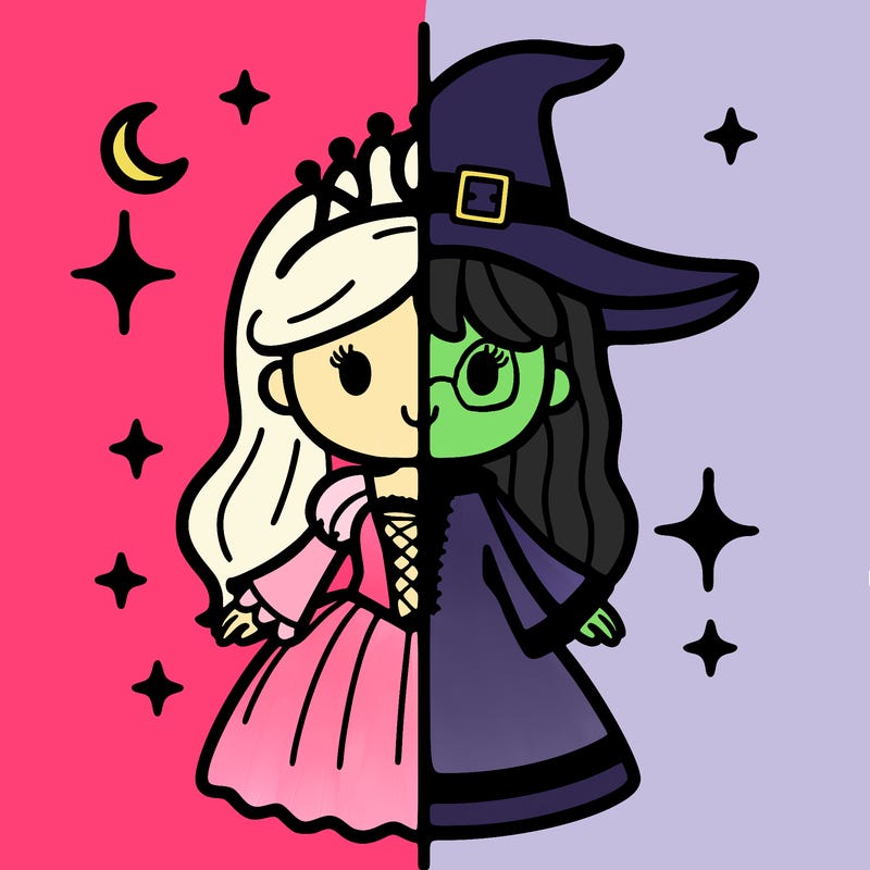 split princess and witch