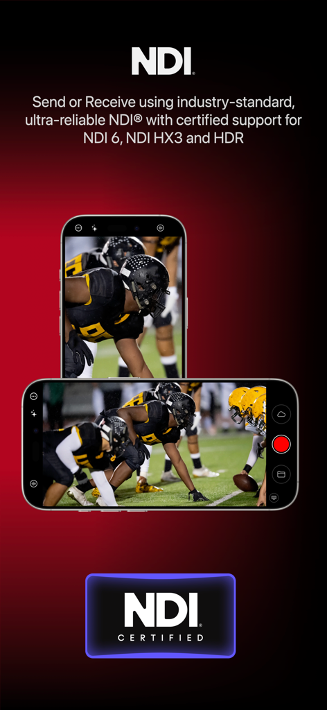 Mavis - Camera - Mavis Camera app featuring NDI certified support for professional video broadcasting and streaming