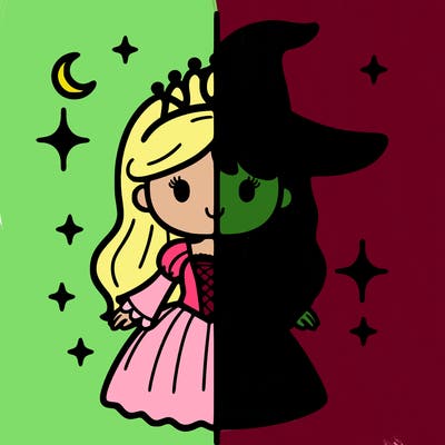 split princess and witch
