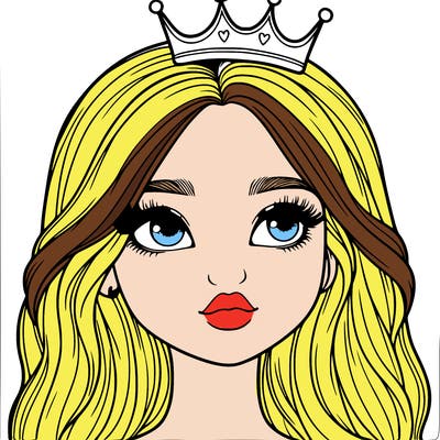 a realistic girl with a crown on