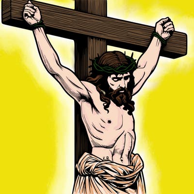 jesus realistic on the cross