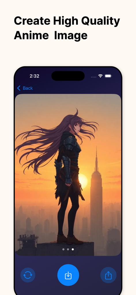 Anime AI: Photo to Manga Art - High quality AI generated anime character standing on a building overlooking a city at sunset