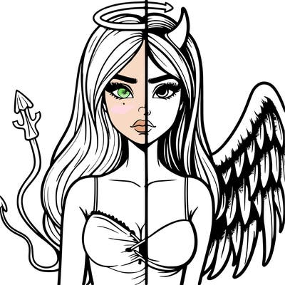 devil vs angel realistic girl