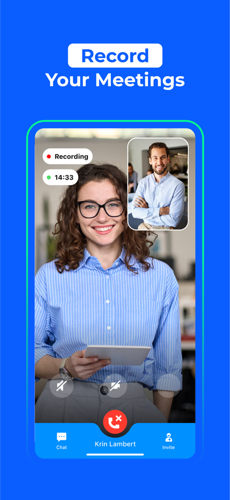 Interface do aplicativo AI Note Taker Flick mostrando uma reunião por vídeo sendo gravada