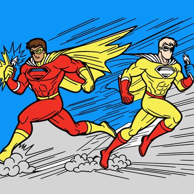 flash fighting himself from the future