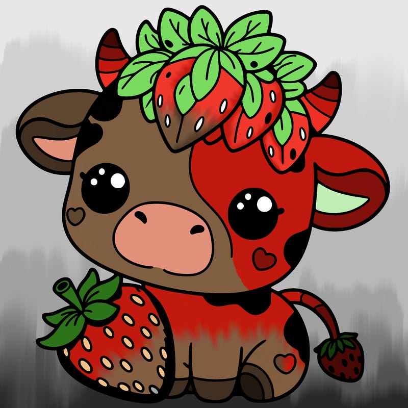 cute strawberry cow