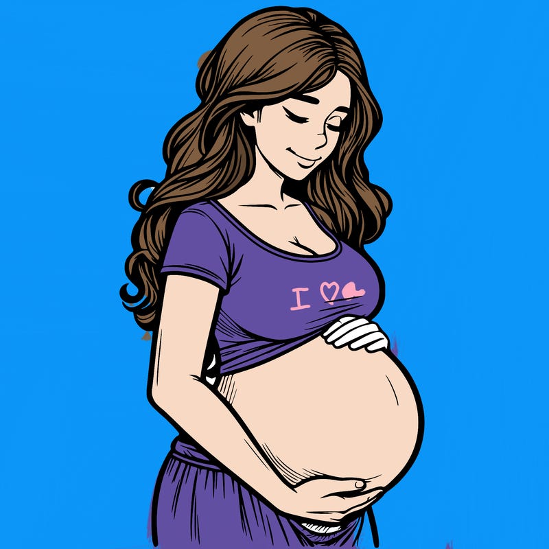 woman heavily pregnant realistic