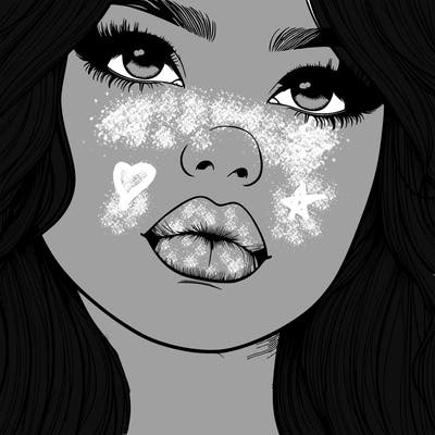 really realistic girl with lips