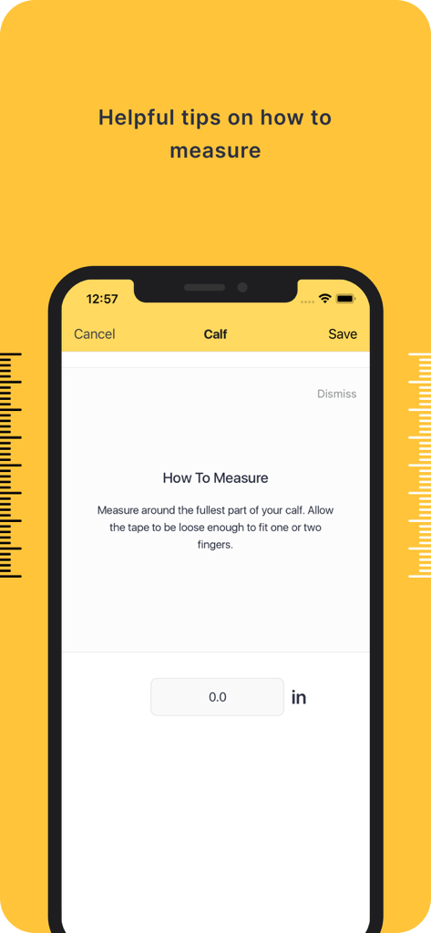 Eine Schritt-für-Schritt-Anleitung in der Tailor-App für präzise Wadenmessungen.