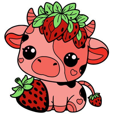 cute strawberry cow