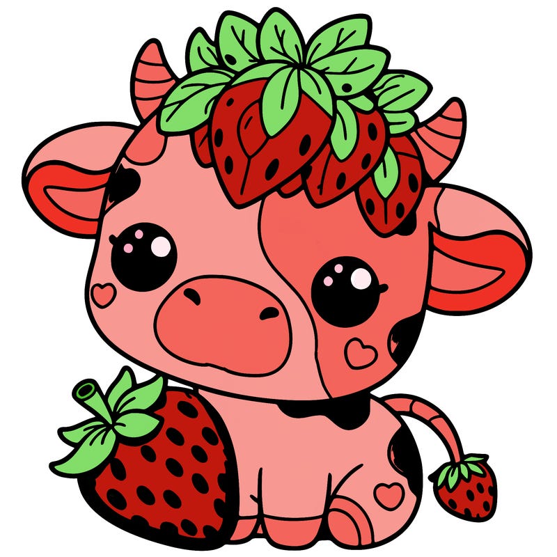 cute strawberry cow