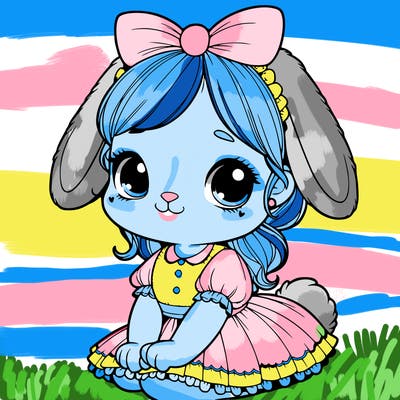 cute easter bunny girl realistic