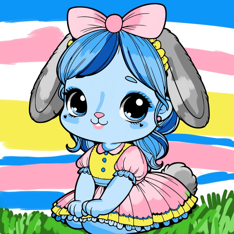 cute easter bunny girl realistic