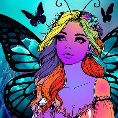 butterfly fairy realistic girl