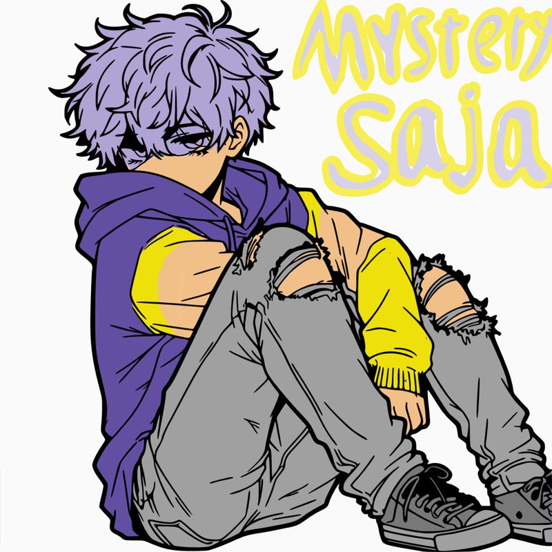 a male hoddie ripped jeans messy hair anime