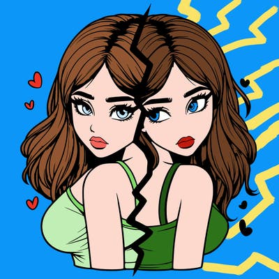 realistic girl split