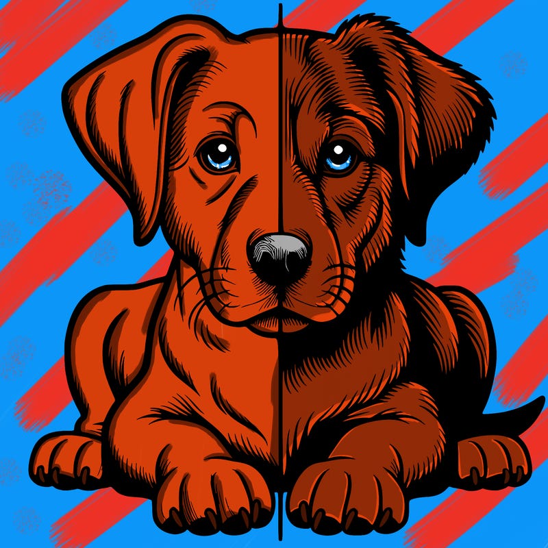 realistic dog split picture