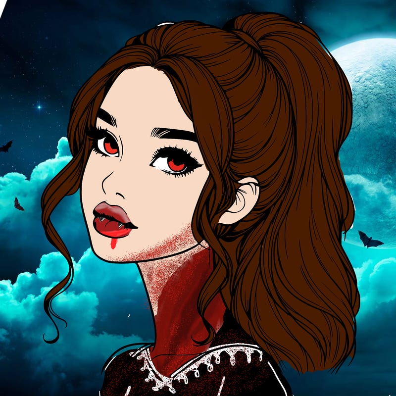 realistic girl with a ponytail on her hair and lips