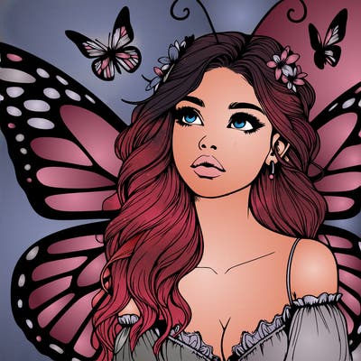butterfly fairy realistic girl