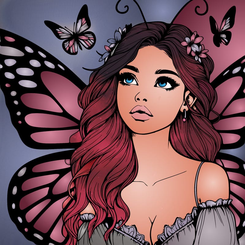 butterfly fairy realistic girl