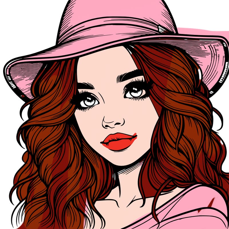 realistic girl with hat